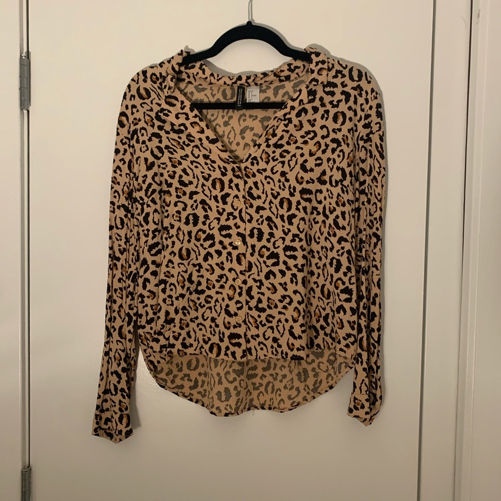 Cheetah Button Down Top